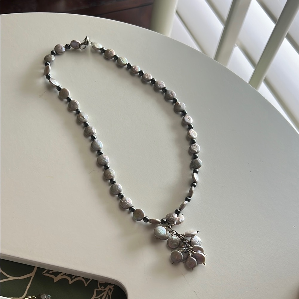 Elegant Pearl Necklace with Charms